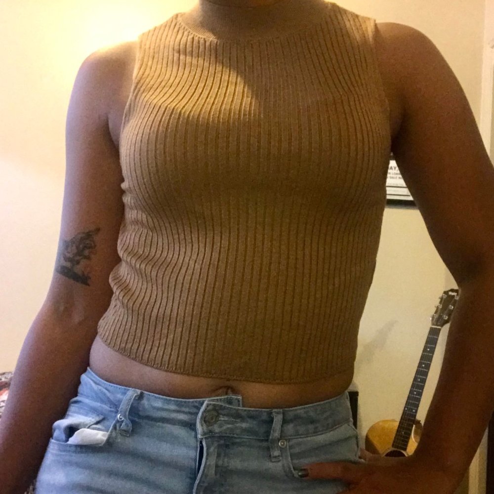 TopShop High Neck Sleeveless Crop Top